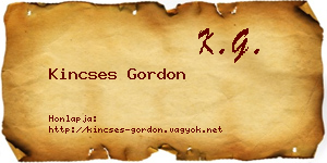 Kincses Gordon névjegykártya